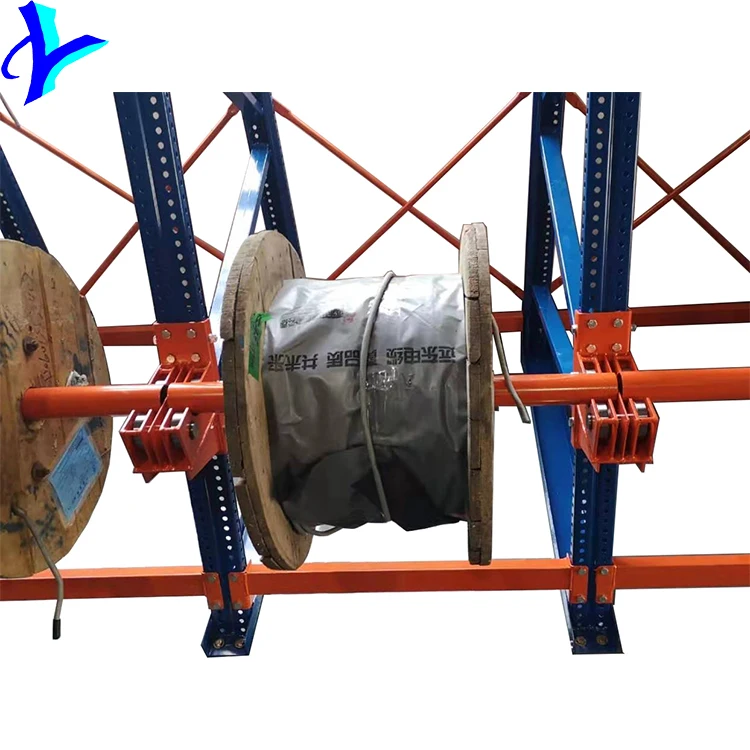 Factory Direct Selling Q235 Material Customized Warehouse Adjustable Large Cable Reel Racks
