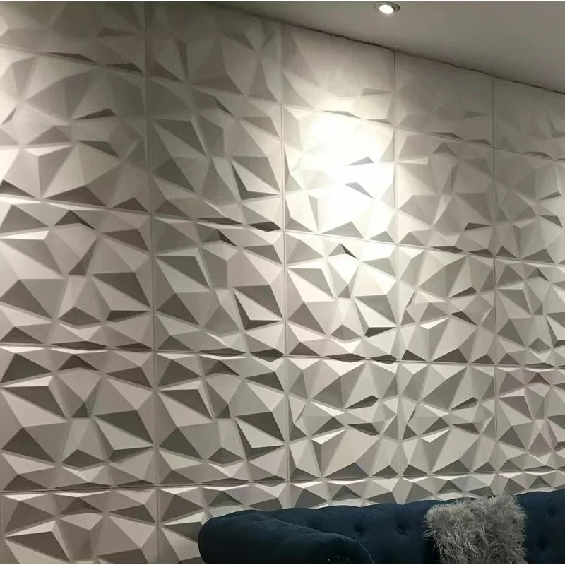 UDK Modern 3D Embossed Carved PVC Wall Panels 50*50cm 3D Art for TV ...