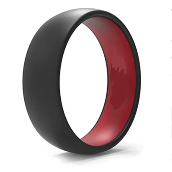 Custom Double color Ring Two colors Silicone Wedding Ring Dual Tone Silicone Wedding Ring Two Tone Hypoallergenic Wedding Band