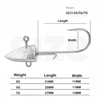 CHEERY-FH186-3.5g5g7g Arrowhead Jig Lead Head Hooks Worm Soft Lure Hook Jig Heads Fishing Hook With Barbed – Soft Lure – view 3