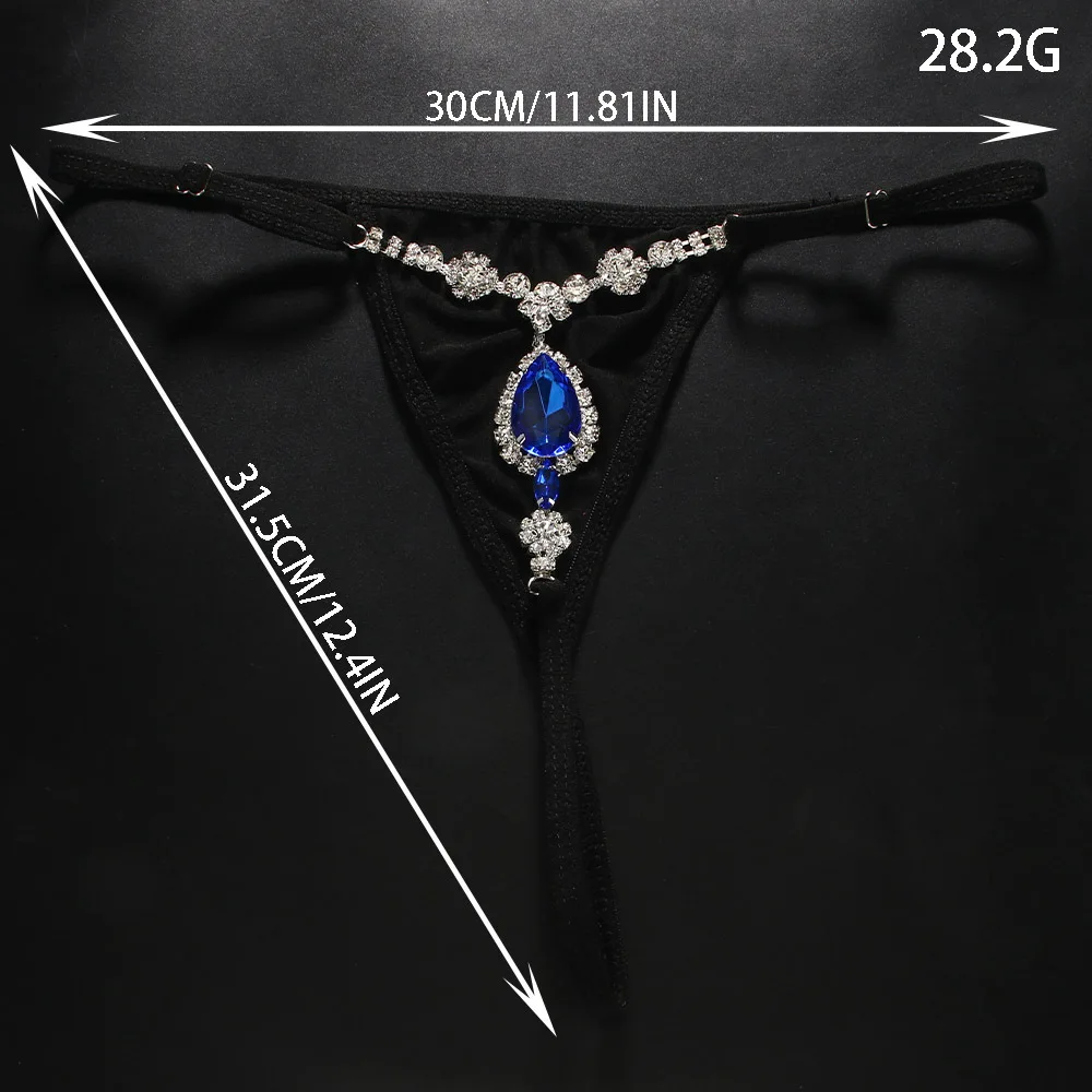 Wholesale Sexy Blue Rhinestone Panties Thong Crystal Pendant Chain ...