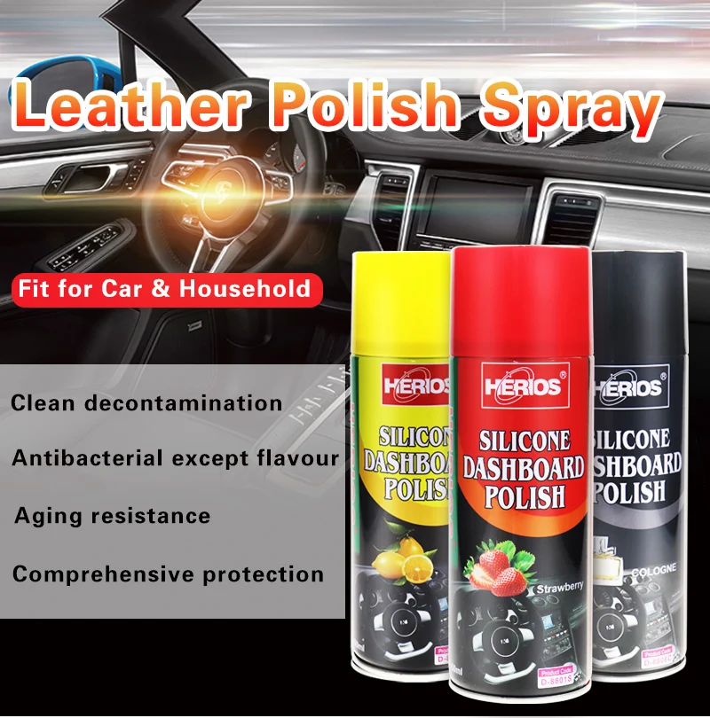 Herios 450ml Dashboard Silicone Spray Dashboard Wax Polish Spray For