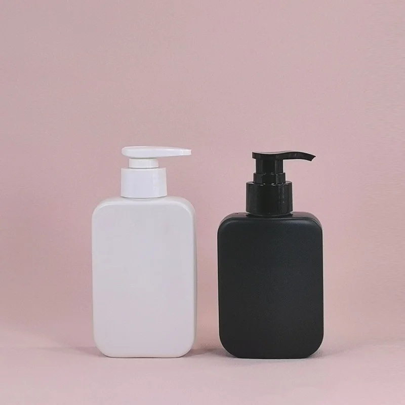 Cosmetic Packaging Empty HDPE Plastic 300ml Liquid Packaging Shampoo Bottle Skin Care Packaging square Plastic Shampoo Bottle