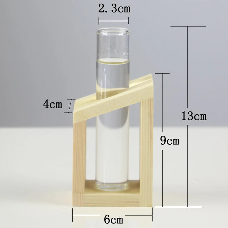 Домашняя ваза стеклянная пробирка в деревянной подставке цветочные горшки для гидропонных растений украшение дома и сада