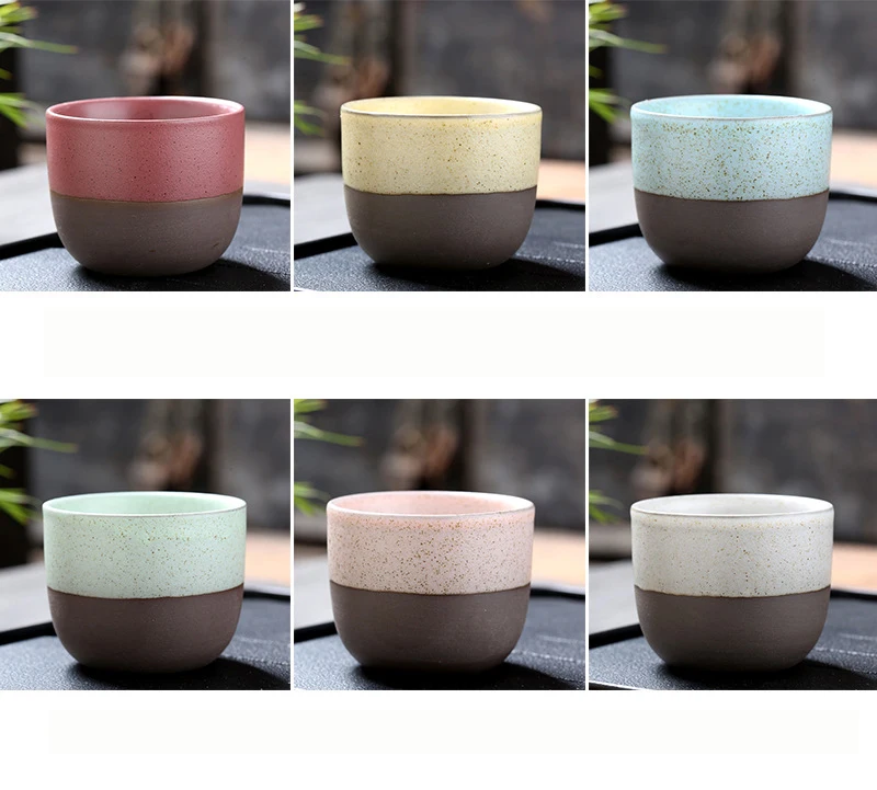 Retro Ceramic Coffee Cup 120ml Handmade Cup Without Handle Reactive Glaze Mug Stoneware Enamel Manufacturer