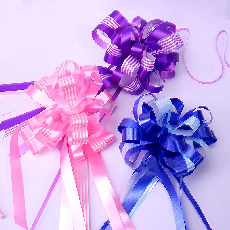 200pcs 12x200mm Rose Pull Flower Ribbon Bow Gift Wrap Mixed COLOR 