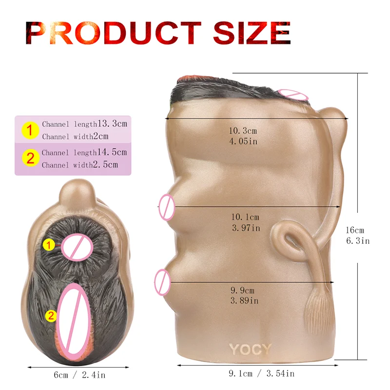 Male Sex Toys Male Masturbator, Adult Sex Toys for Men,Ultra Realistic Textured Tight Vagina Anus & Mouth  Toys-Fair