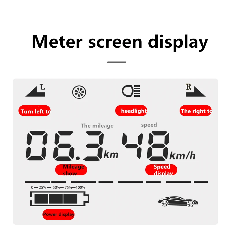 Электрический трехколесный велосипед электронный скоростной налобный фонарь дисплей диапазона рулевого управления инструмент