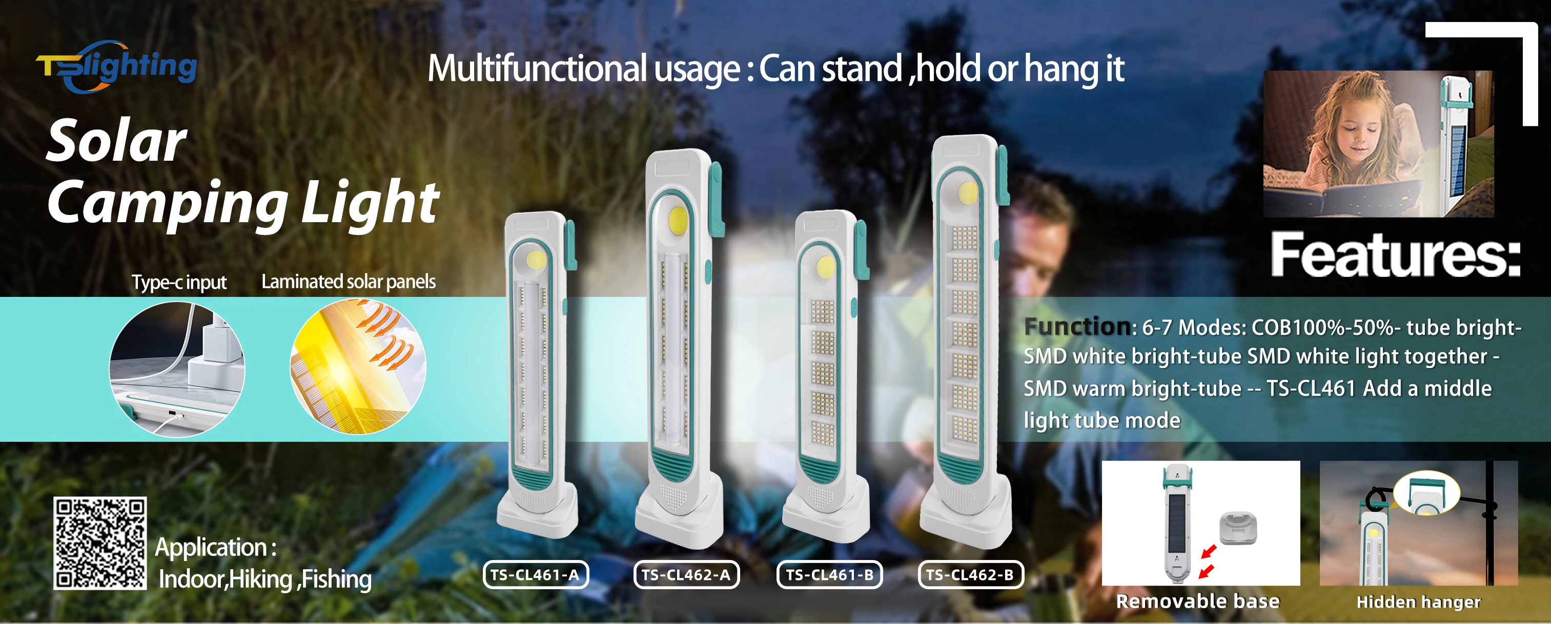 New Mold IP44 350lm Outdoor Multi Function TPYE-C Portable Table Lamp Camping Indoor Waterproof LED Solar Lights supplier