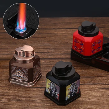 Honest   bajiao 2    Windproof metal lighter, four flame jet flame inflation cigarette lighter, wholesale of smoking accessories