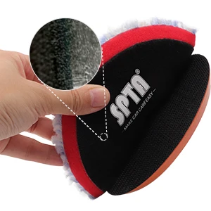 SPTA 3 Inch 1Pc V2.0 Coarse Short Wool Polishing Pad RO/DA Polisher Buffing Pad for Car Polisher Remove 1500# Sanding Marks