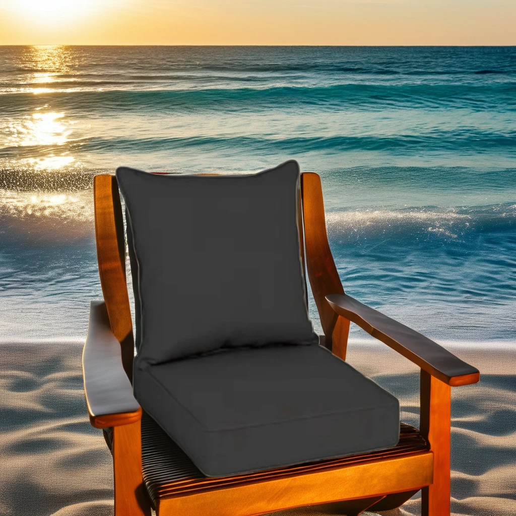 Customized 24*24*4in Memory Foam Lumbar Pillow Seat Cushions Quilted Washable Outdoor Recliner Chair Cushions for Garden Patio