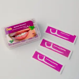 Daily Care Customize Logo Individually Wrapped JS2001P Dental Floss Stick Private Label Interdental Pick for Effective Oral Care