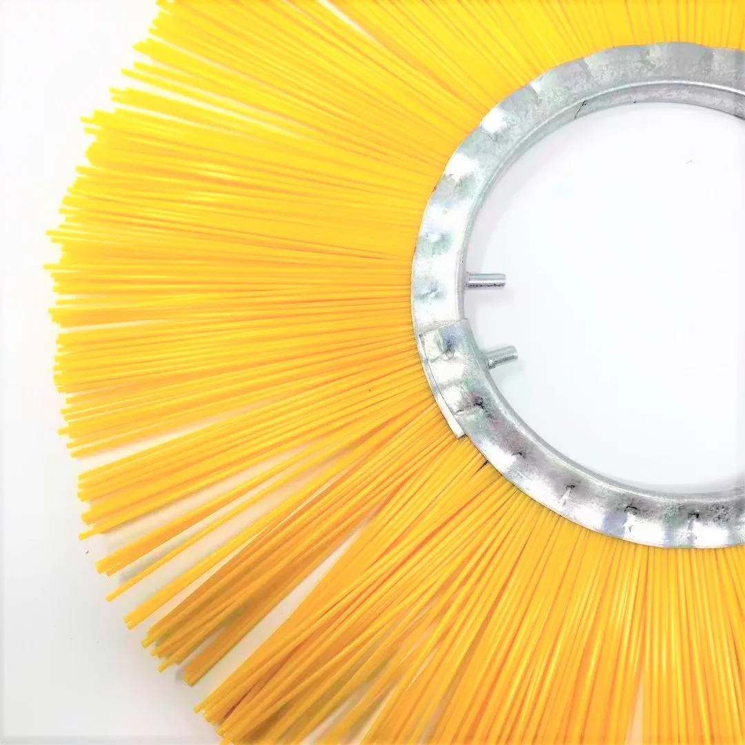 PP Wire Flat Disc Wafer Road Sweeper Brush Yellow Customized Color
