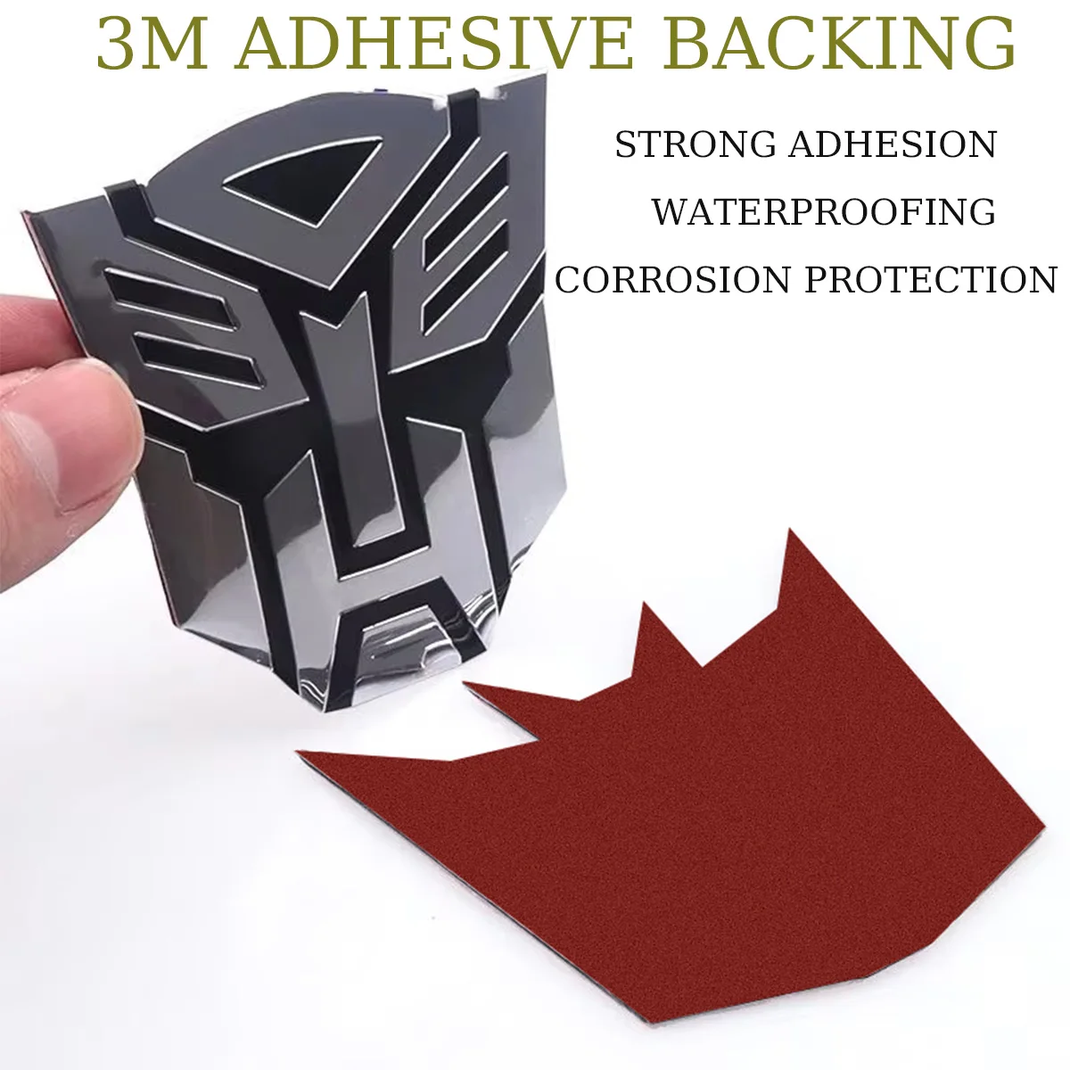 3D Metalized Texture ABS Transformers Autobot Deception Auto Badge Emblem Decal Sticker for All Car Universal  Robot logo