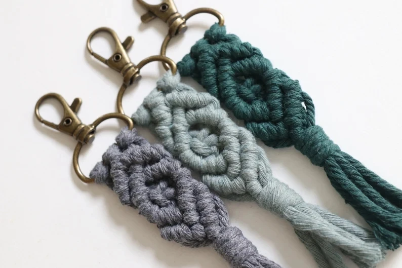 New Customized Macrame Keychain Kit Macrame Keychain Kit Boho Macrame Keychain W1055