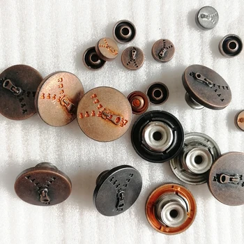 18mm Retro Garment Accessories Zipper Pattern Activity Black Antique Copper Jeans Buttons for Clothes