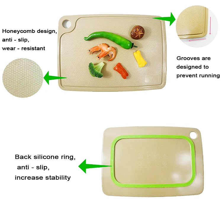 Rice Husk Cutting Boards Bpa Free Reversible Chopping Board With Custom
