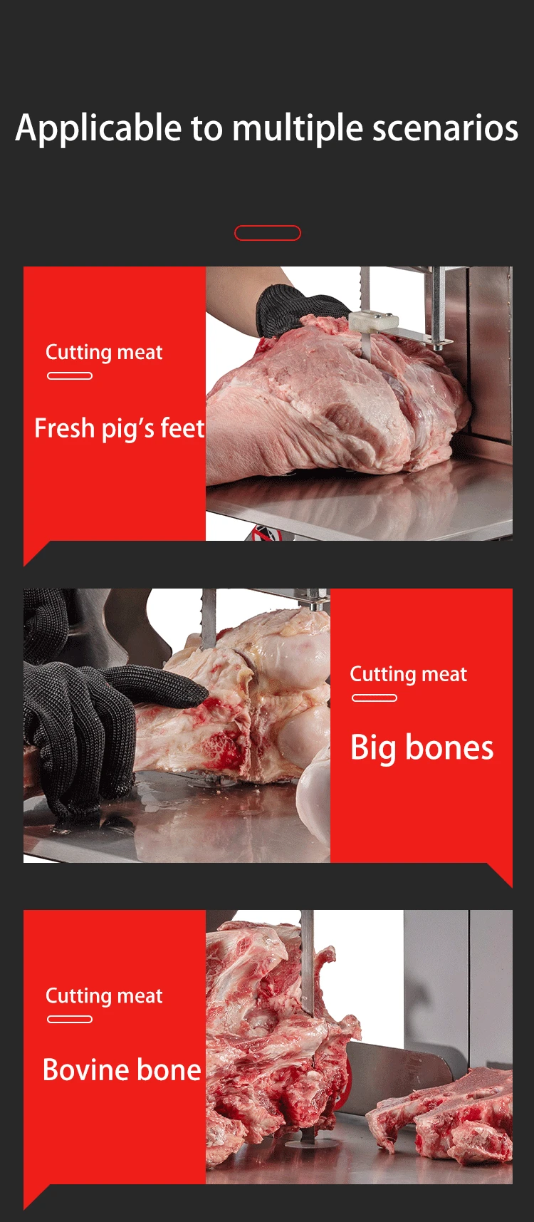 Best Performance Us Material 1650mm Frozen Meat And Bone Saw Blade Fast Cutting Durable Band Saw