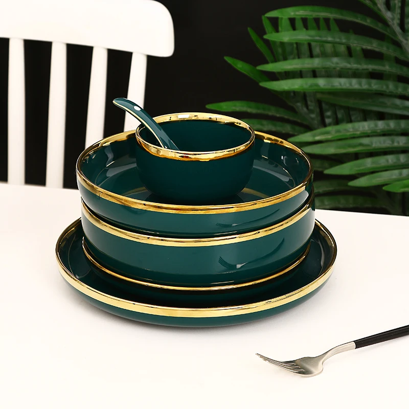 High Quality Light Luxury Nordic Ceramic Tableware Set-Safe Weddings Dishwashers Includes Rice Noodle Fruit Salad Ramen Bowls supplier