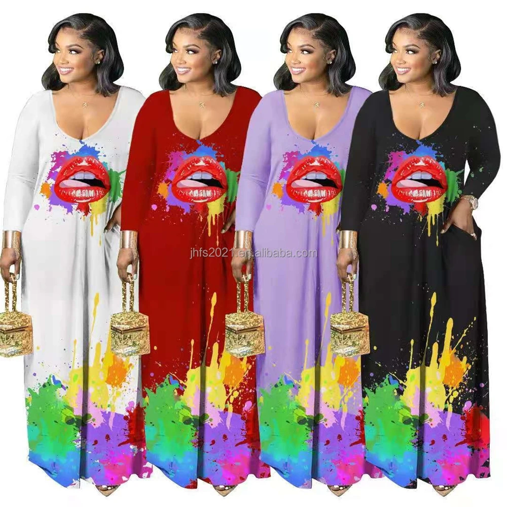J&h Fashion New Plus Size Clothing Longsleeve Scoop Neck Graphic Tees  Splash Ink Long Casual Dress Ropa De Mujer Summer Outfit - Buy Plus Size  Casual Women's Vestida,Splash Ink Graphic Tees Long