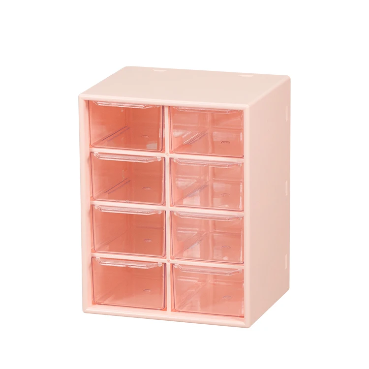 ITEM NO.238 Hot Sale Muti Functional Desktop 8 Grids Plastic Desk Craft Storage Case Box Makeup Storage Organizer Box