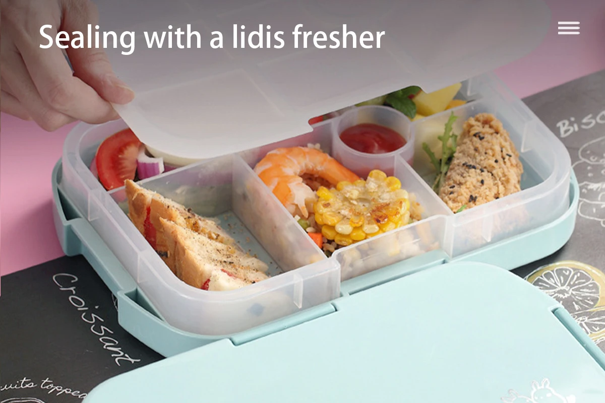 Plastic Lunch Box Custom Insulated Bpa Free Microwave Leakpfoof Bento