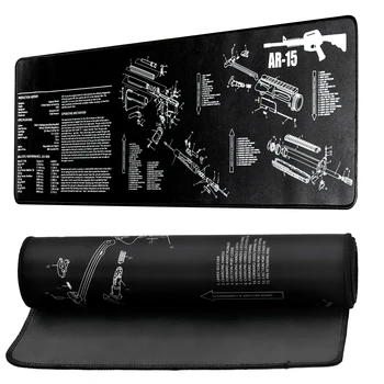 Gun cleaning mat anti slip anti oil thick rubber material with water proof cloth layer for all gun cleanings the mouse pad