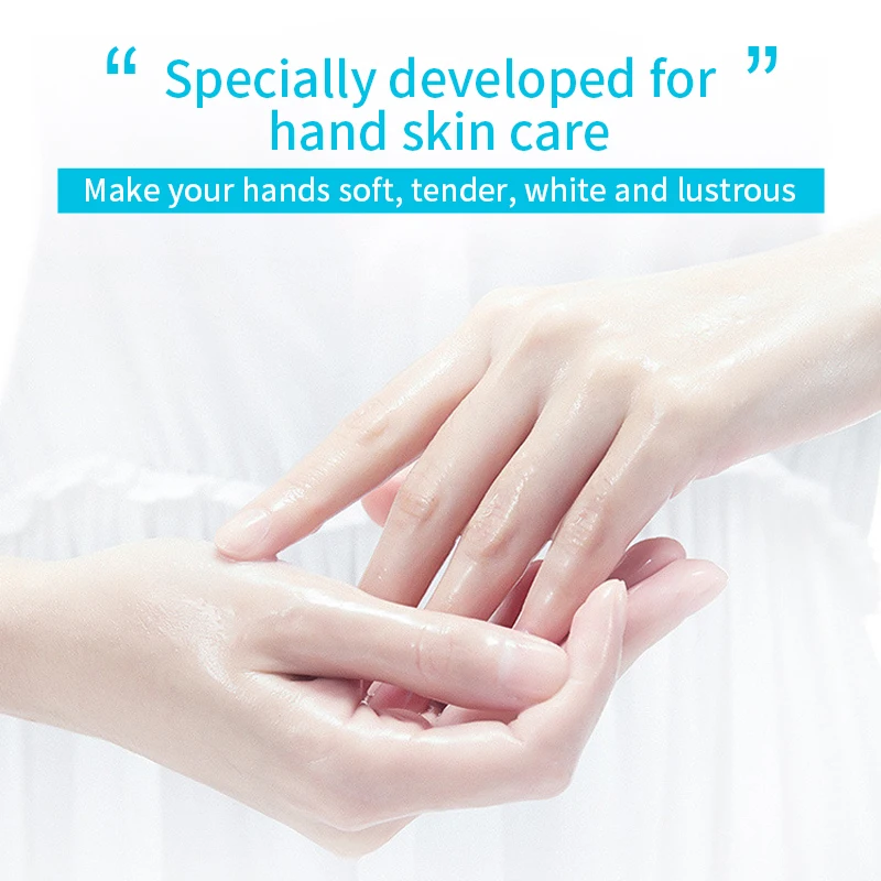 Органическая отшелушивающая маска для рук с маслом Ши, частная марка, увлажняющая отбеливающая питательная восстанавливающая маска для рук против морщин