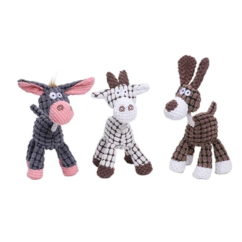 Promotional Custom Pet Sheep Stuffed Toy Comfortable Donkey Dog Chew Stuffed Plush Animal Toys
