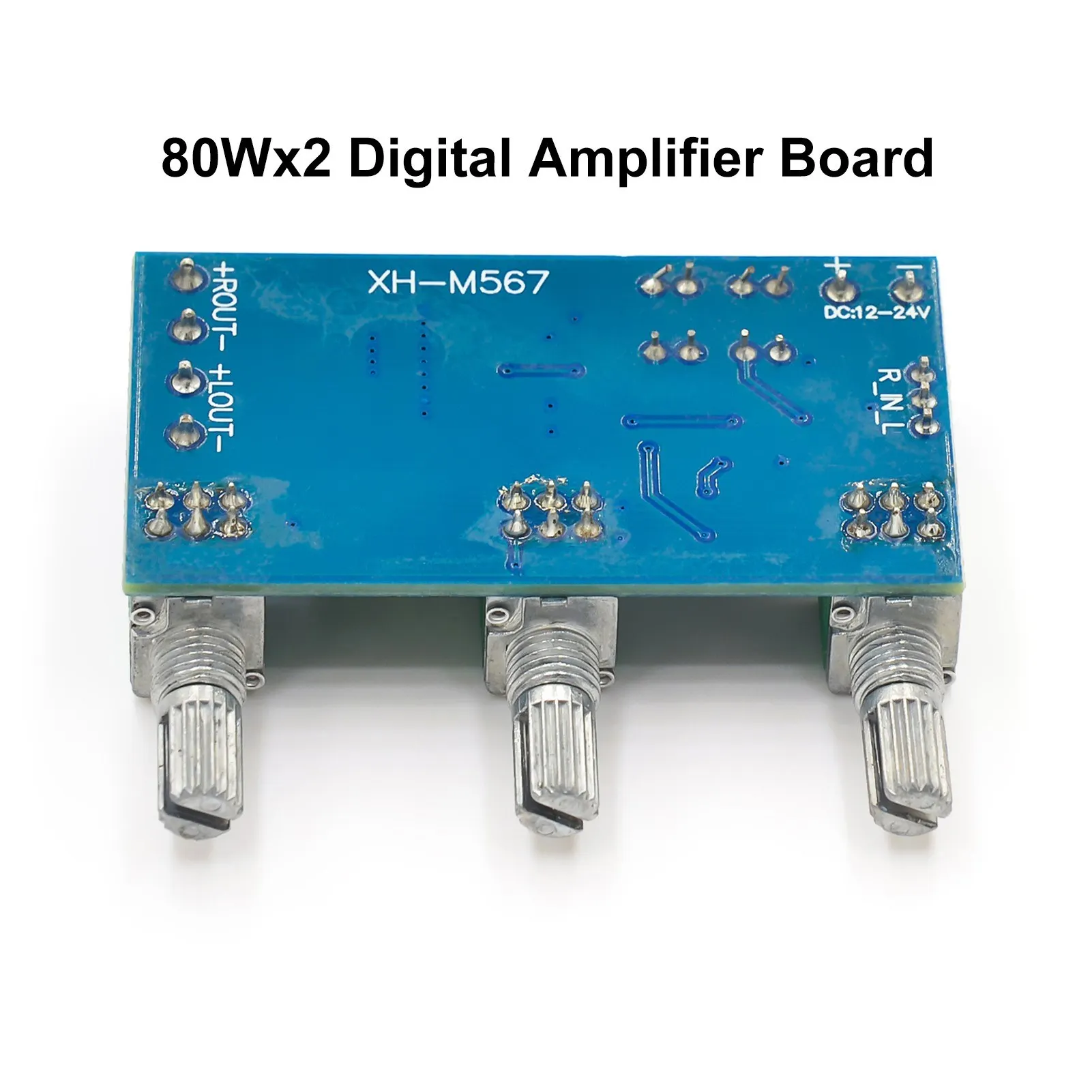 XH-M567 AC/DC 12-24V 80Wx2 цифровой аудио TPA3116D2 ВЧ бас регулирующий предустановленных предварительно двухканальный усилитель