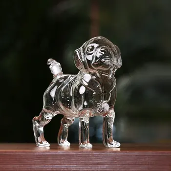 Large Dog Shaped 1000ml Drinkware Decanter with Stopper Transparent Round PC Holder for Red Wine Household Use Customizable Logo