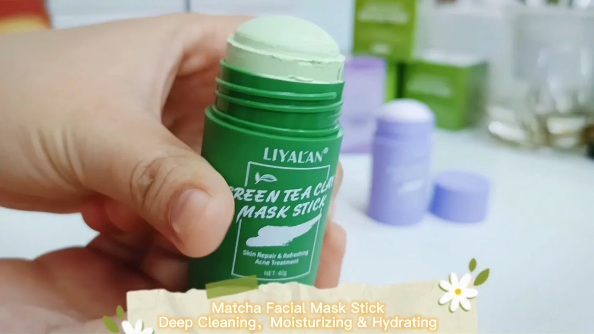 private label facial care matcha green mask stick purifying