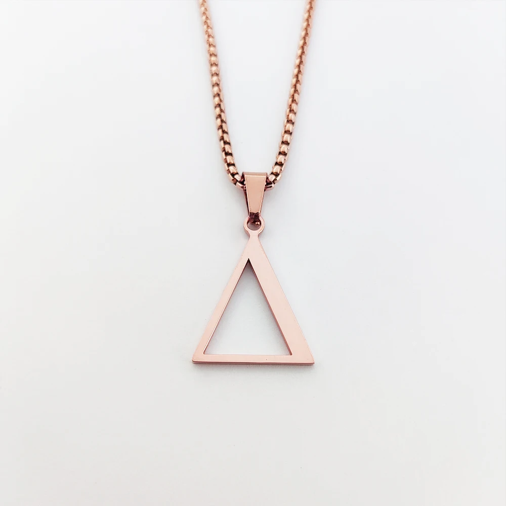 316L Stainless Steel Geometric Triangle Pendant Necklace