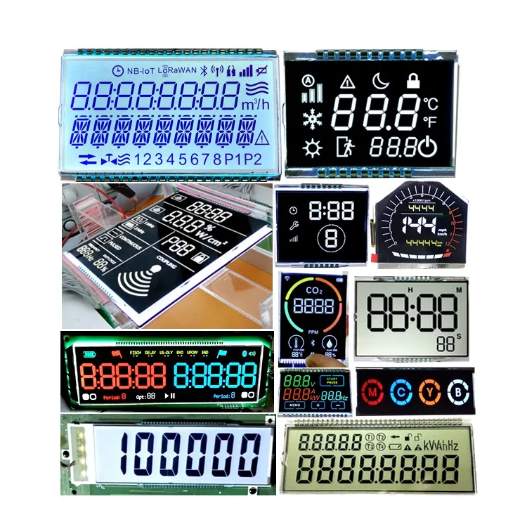 Factory Custom FPC Connect VATN VA VA Type BTN LCD Display Negative Black Background Segment VA Black LCD Display Module