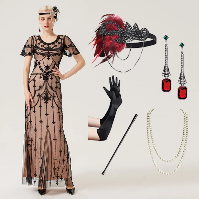 Manufacturer Dress Roaring 20s Cocktail Vintage Flapper Length the Great  Gatsby Charleston Outfits Party Ball Gown Evening Dress