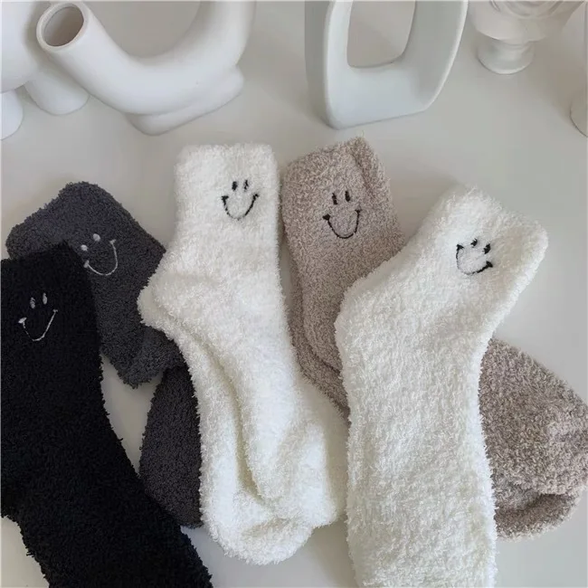 Autumn Winter Thick Sleeping Indoor Girl Cute Furry Socks