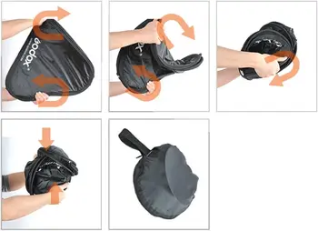 Godox Ajustable 40 X 40cm Flash Softbox with Bowens Mount S-type Bracket + Honeycomb Grid for Flash Speedlite Studio detail image