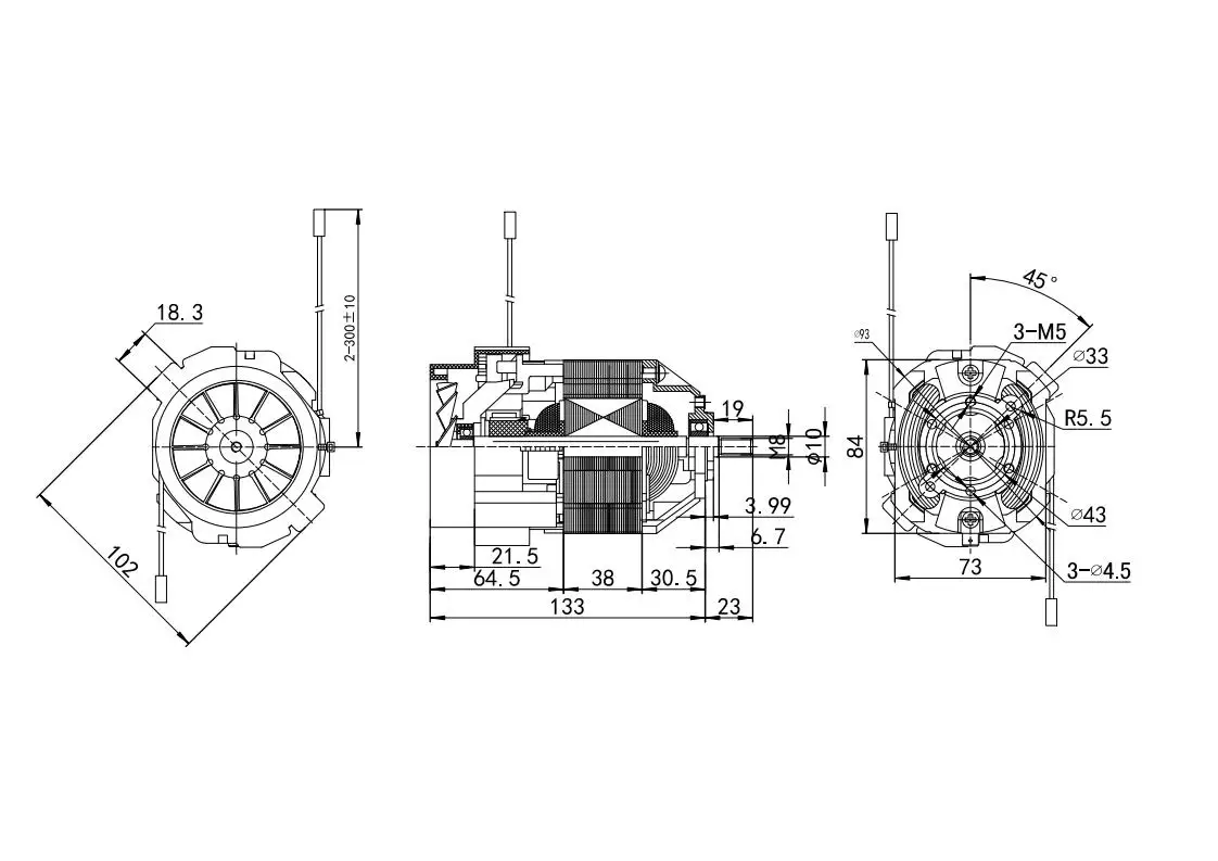 High Power AC Single Phase Universal Series Mixer Grinder Blender Juicer Single Phase Motor 200w