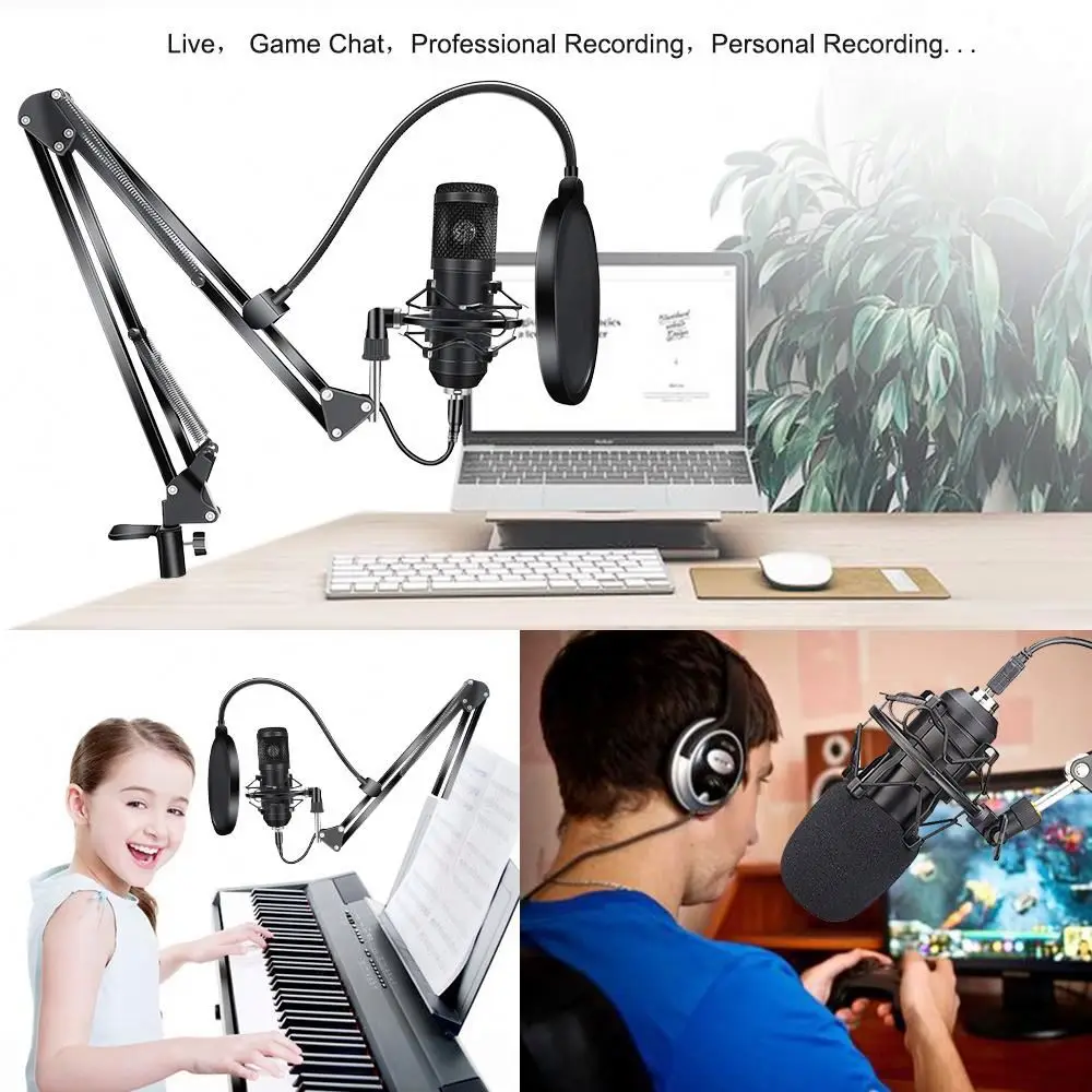 DAYMIC  Studio Sound Card Support 48V Mic Sound Mixer Audio Interface for Live Broadcast Equipment Singing