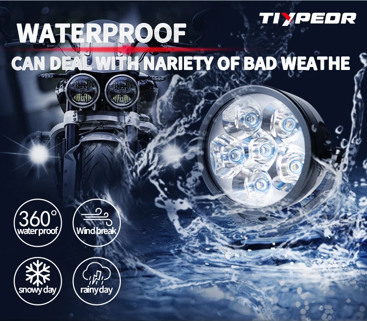 TIYPEOR Motorcycle External Led Spotlight LED Headlight for Motorcycle Fog Lamp Auxiliary Lights for Motorcycles with Switch factory