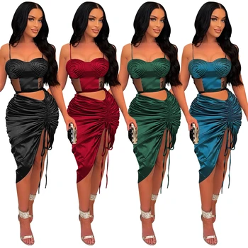 wholesale knee lengthsexy black green drawstring pleated party dress 2022 evening gowns elegant night gown women prom dresses