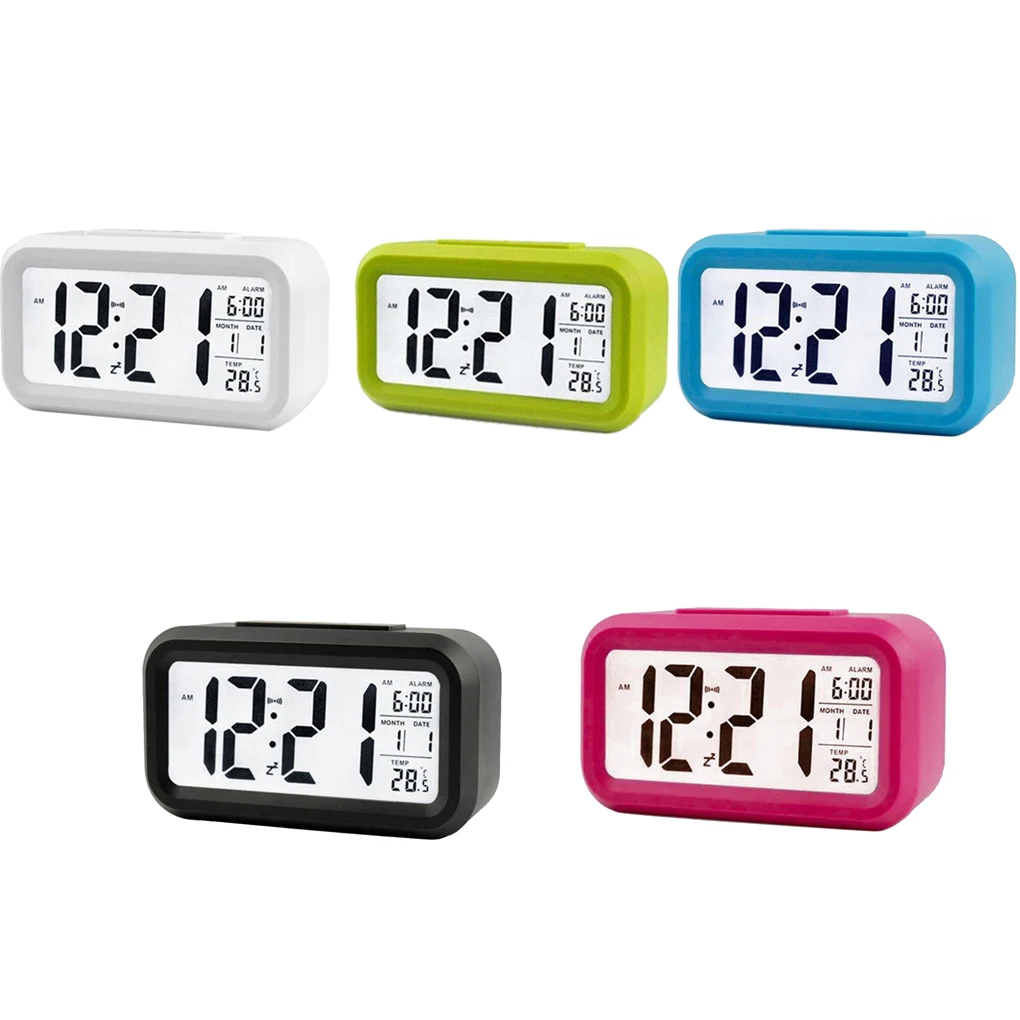 Electric Desktop Table Clock Electronic Alarm Digital Big LED Screen Desk Clock Data Time Calendar Desk Watch