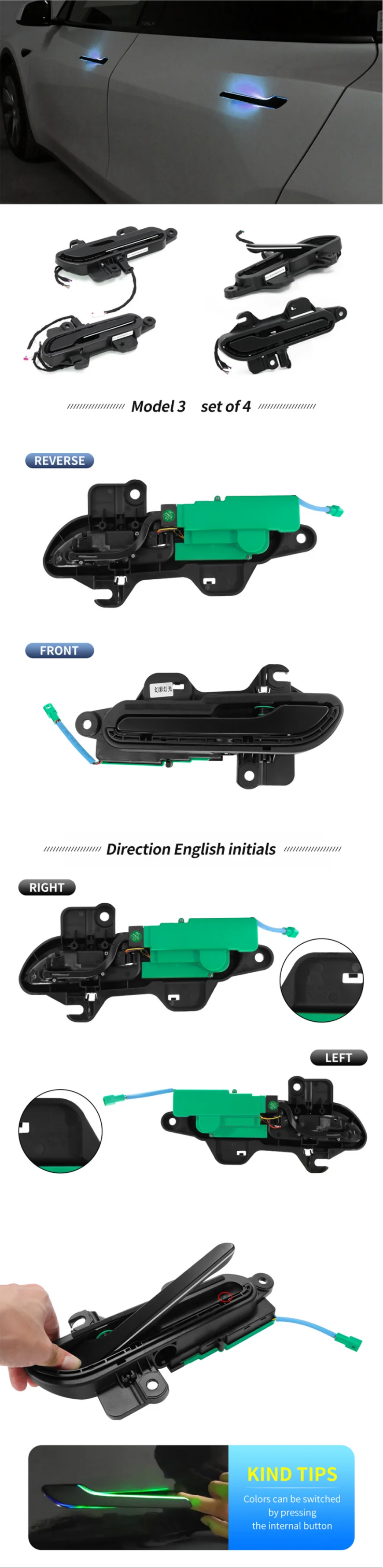 Auto Parts Outside Intelligent Electric Auto Door Handle For Tesla