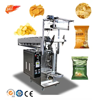 Small Automatic French Fries Cassava Crisp Tortilla Banana Potato Chips Snack Packaging Packing Machine With Nitrogen Flushing