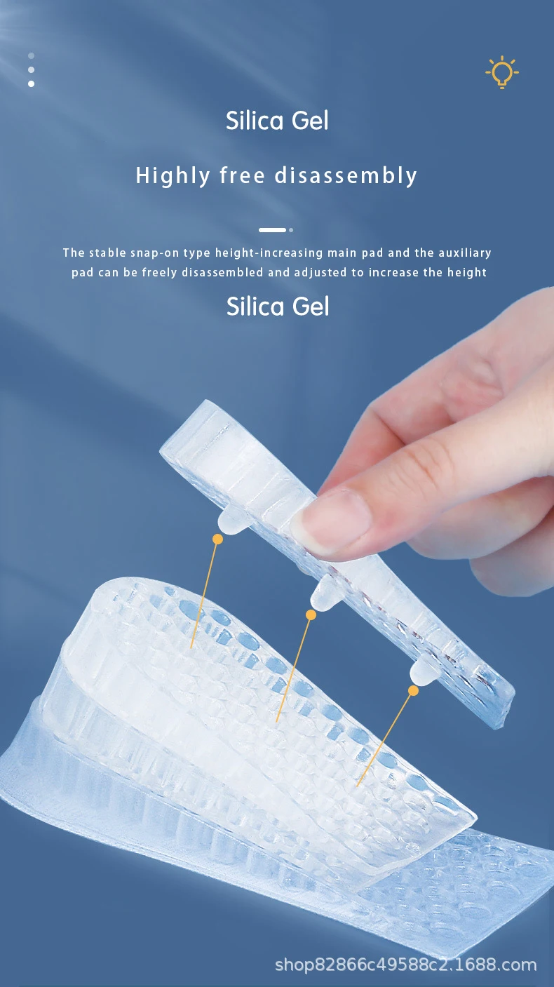 Silicone Height Increasing Insoles Invisible Half Shoe Pads