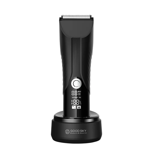 Goodsky Balls Trimmer Groin Fully Washable Replaceable Ceramic Blade Men Trimmer Body Groomer Kit for Privates with Display