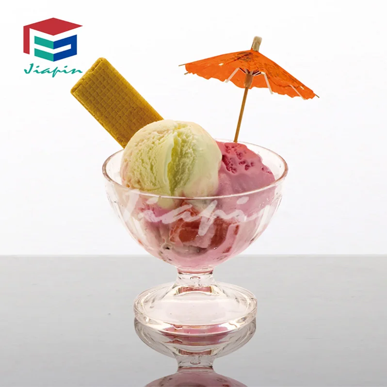 Unbreakable 200ml Plastic Ice Cream Cups for Poolside Plastic Ice Cream Flower Cups for Restaurant