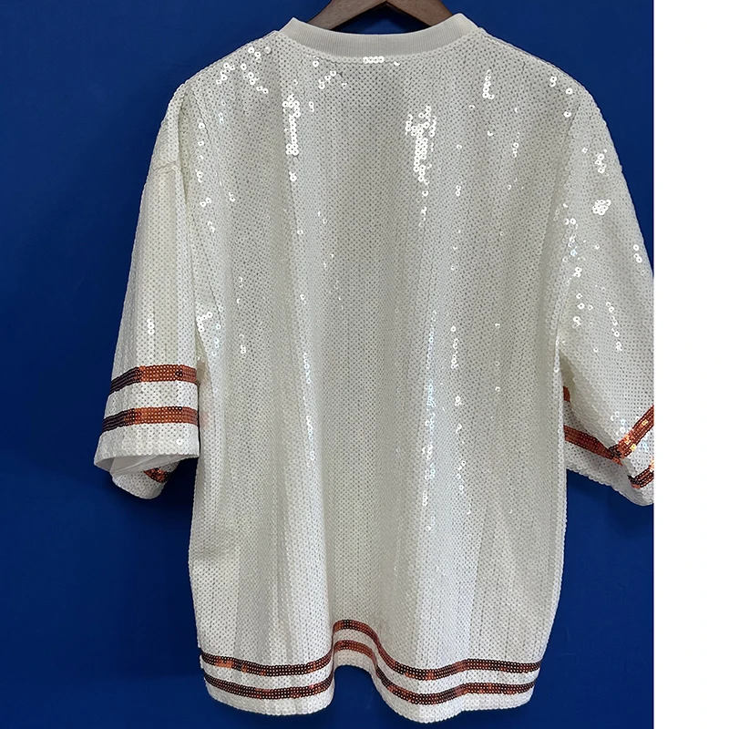 Factory Customized Wholesale Personalized Football Team Logo Sequin Tops Jersey Dress