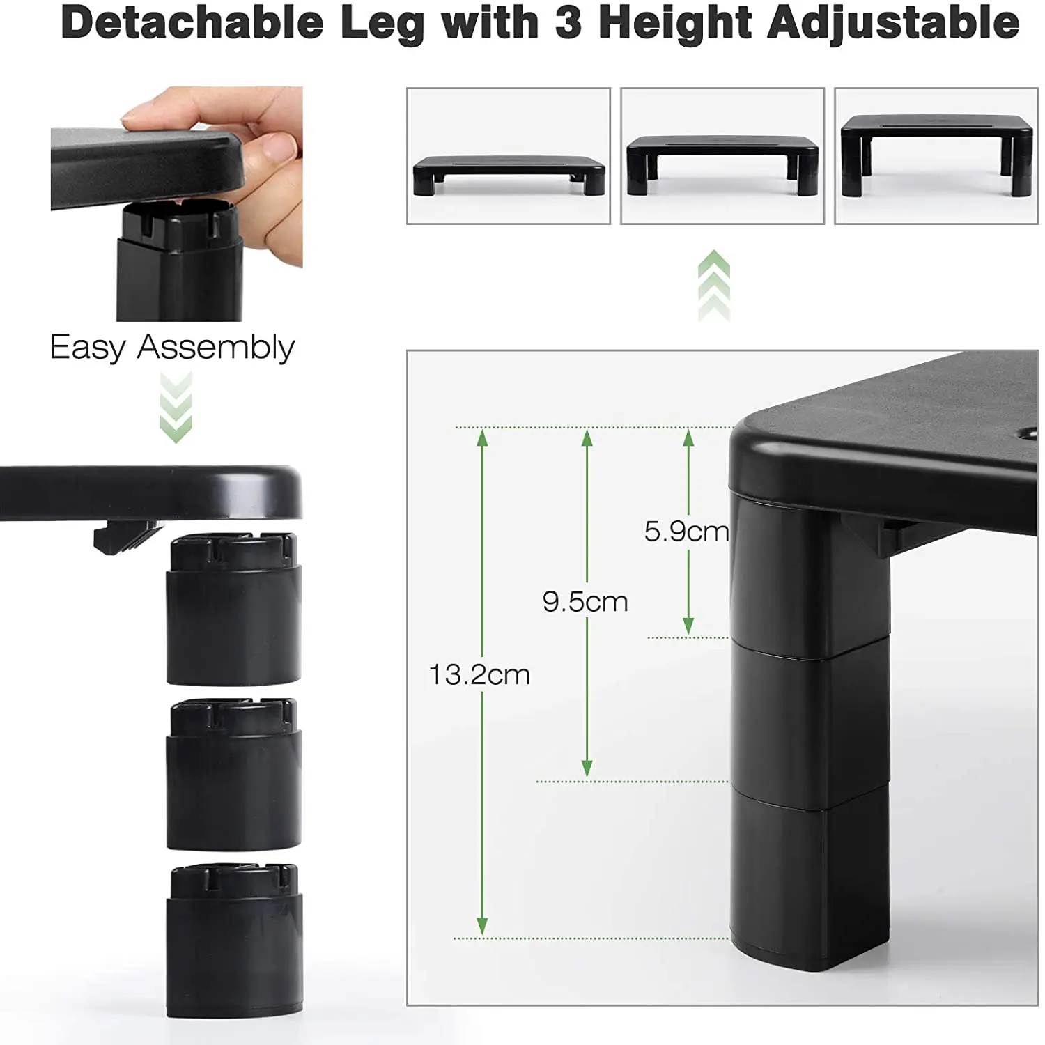 Simple Houseware Desk Monitor Stand Riser with Adjustable Organizer Tray Black Small Printer Stand Computer Monitor Stand